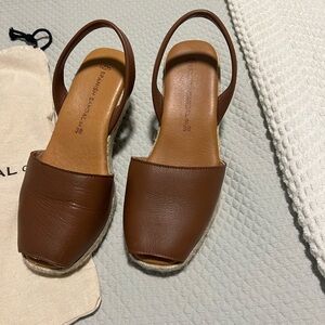 Spanish Sandal Co. Carmel Espadrille Slingback Wedges Sz 38 (7.5).